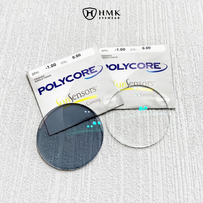 Tròng kính đổi màu của thương hiệu Polycore 