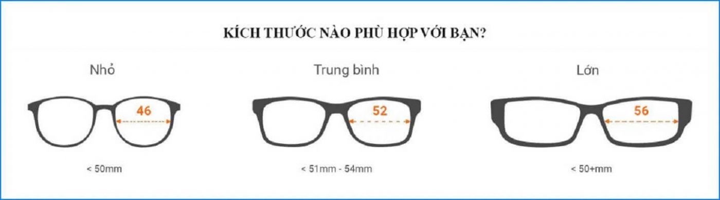Các kiểu size mắt kính phổ biến hiện nay
