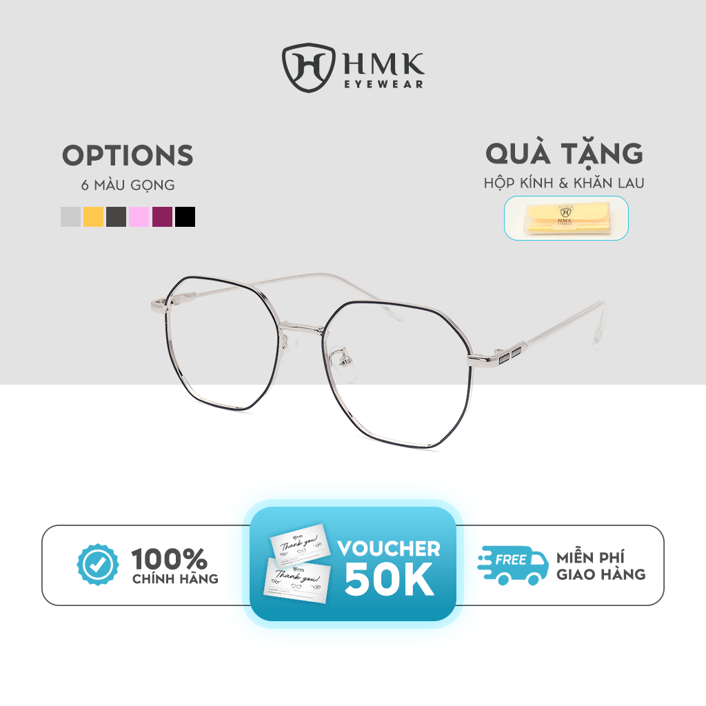 Gọng Kính Đa Giác Kim Loại HMK Eyewear – KL66058