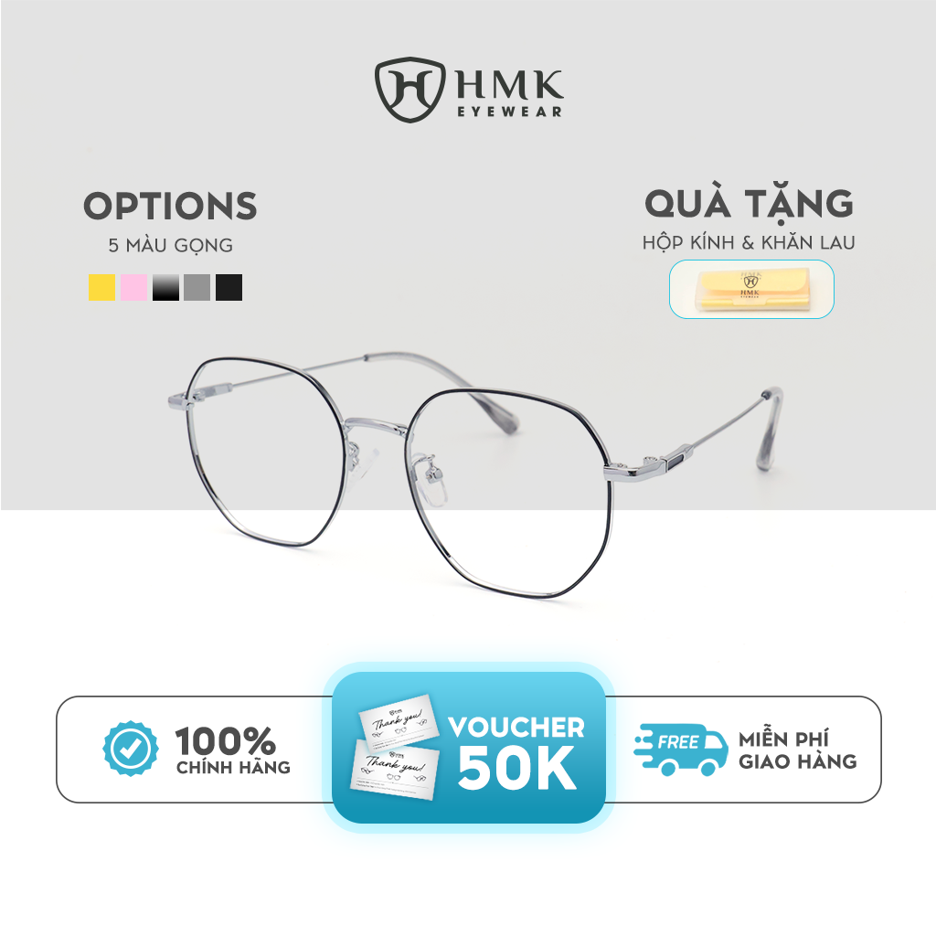 Gọng Kính Đa Giác Kim Loại HMK Eyewear – KL90028