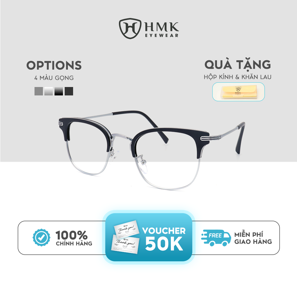 Gọng Kính Cận Nửa Viền Kim Loại HMK Eyewear – NV1003