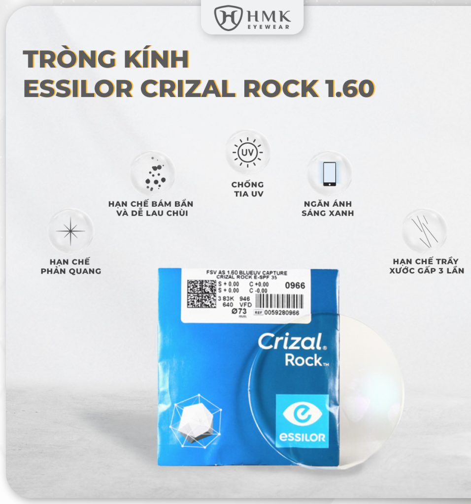 Tròng Kính Essilor Crizal Rock 1.60