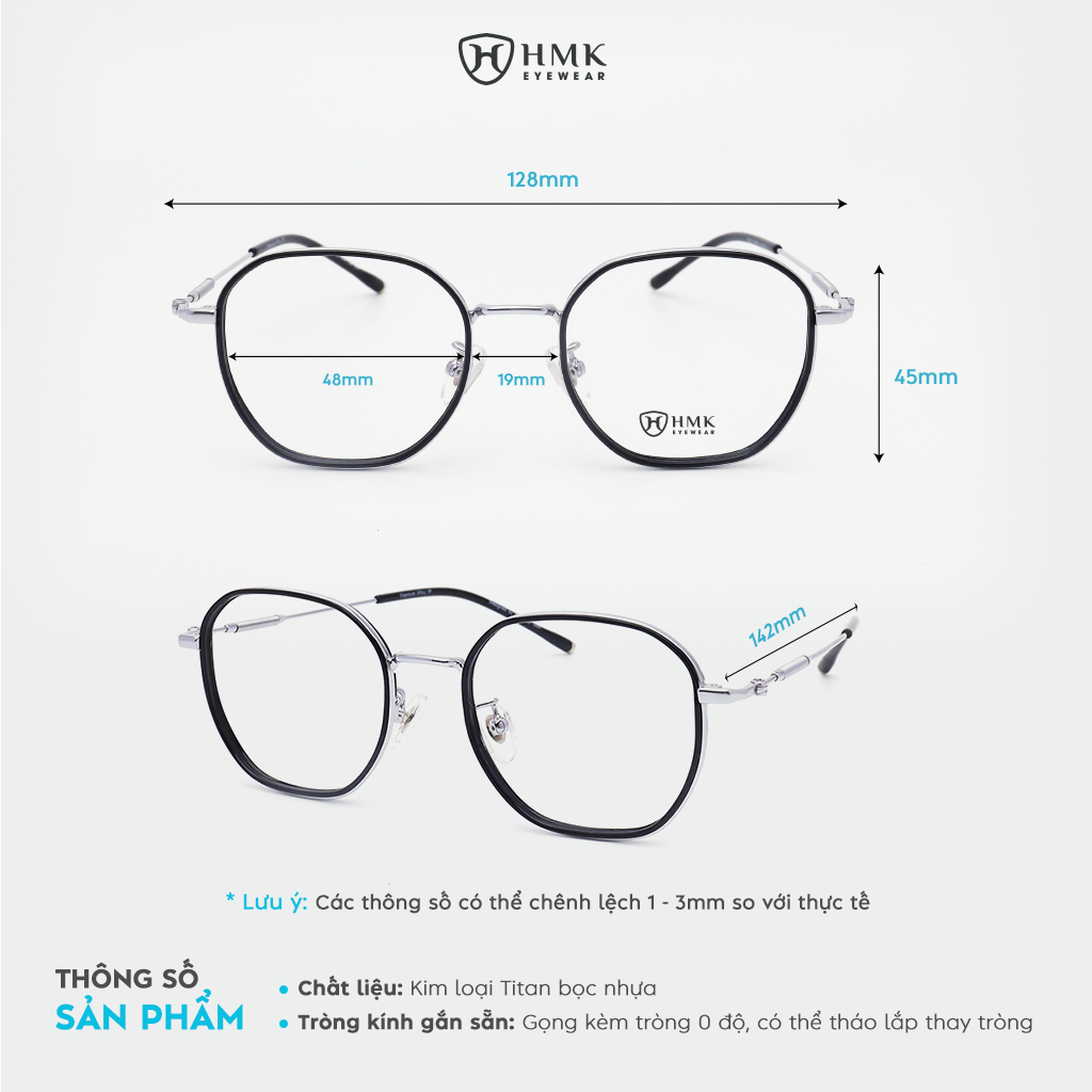 Gọng Kính Kim Loại HMK Eyewear – KL23127