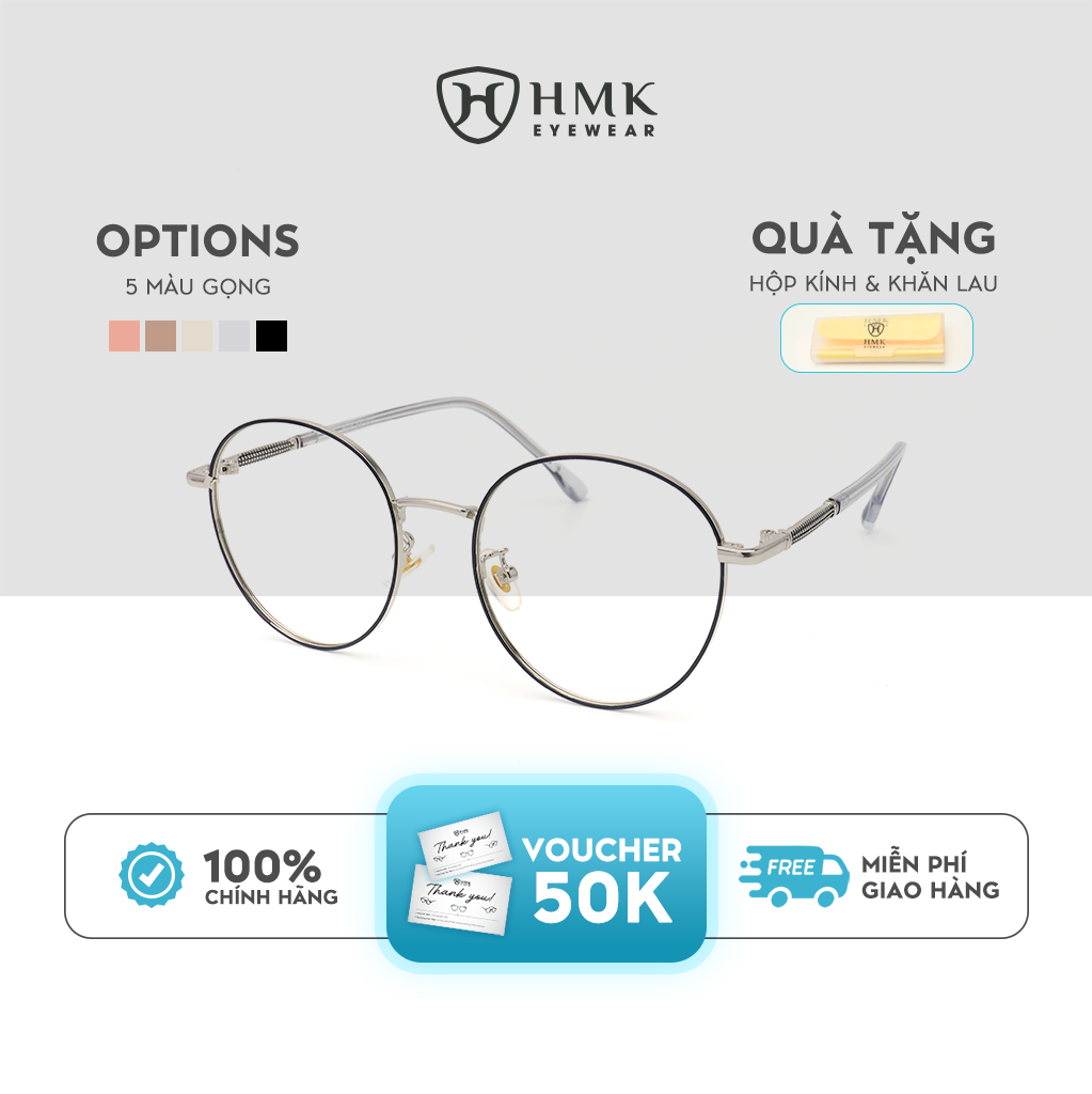 Gọng Kính Kim Loại Dáng Tròn HMK Eyewear – KL69022