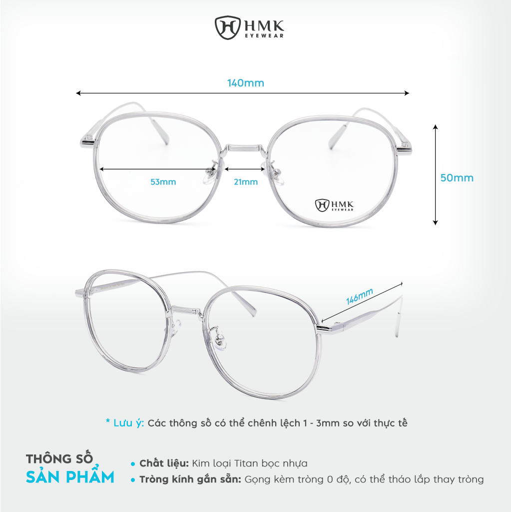 Gọng Kính Kim Loại HMK Eyewear – KLN2982