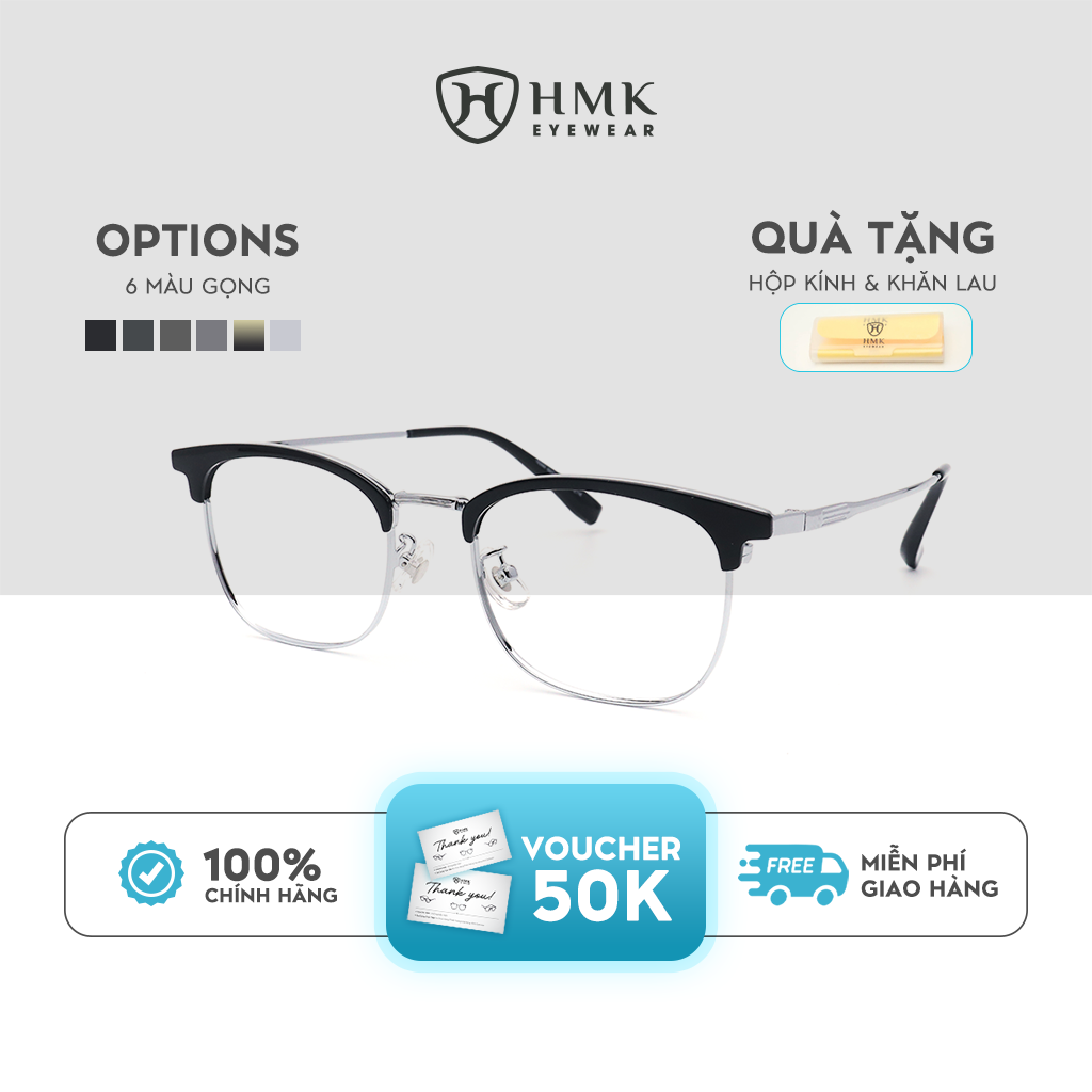 Gọng Kính Cận Nửa Viền Kim Loại HMK Eyewear – NV10244