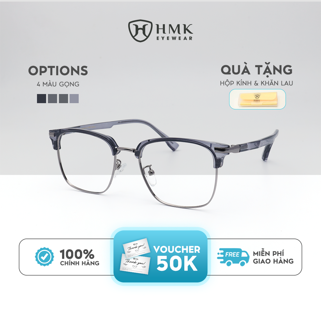 Gọng Kính Cận Nửa Viền Kim Loại HMK Eyewear – NV9771