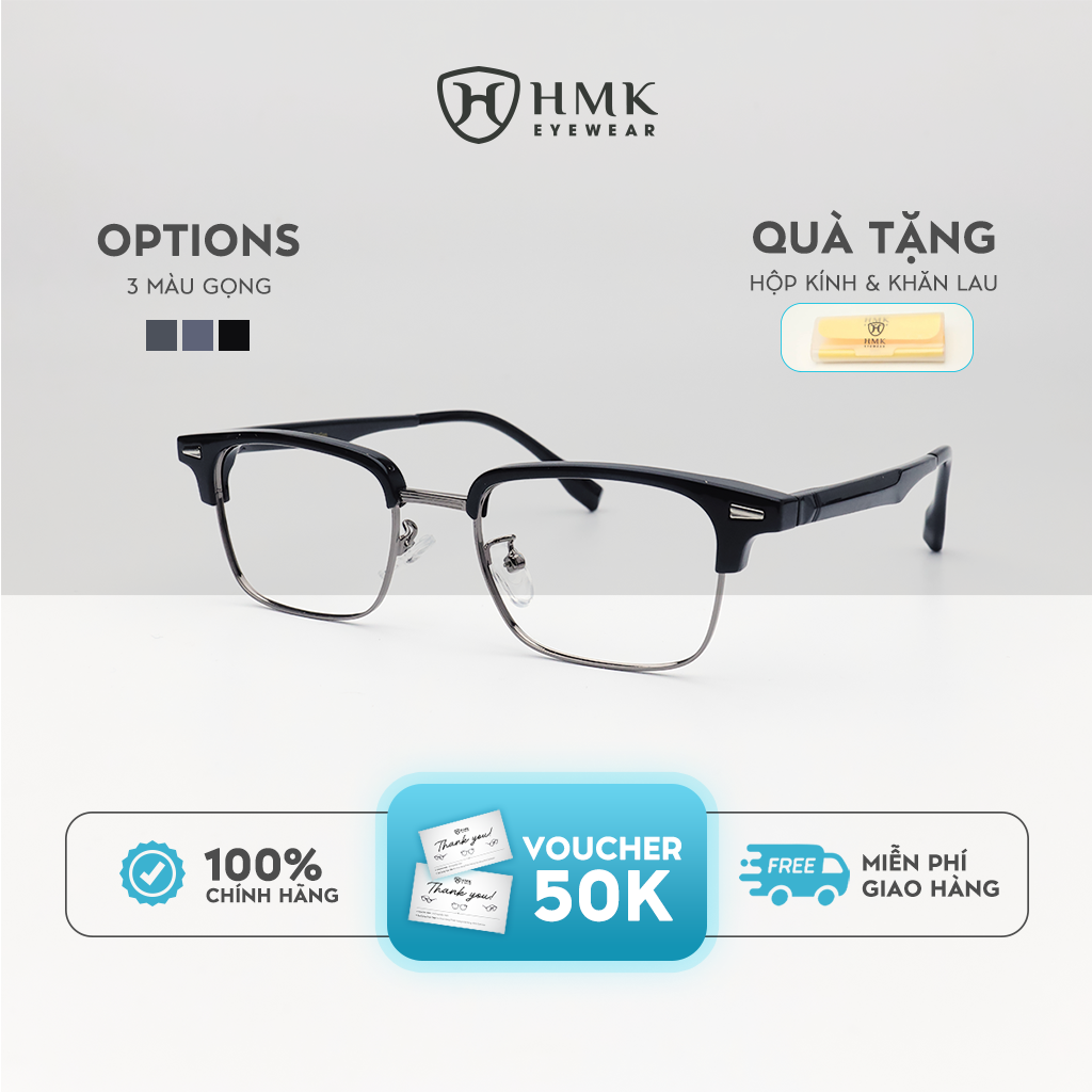 Gọng Kính Cận Nửa Viền Kim Loại HMK Eyewear – NV9875