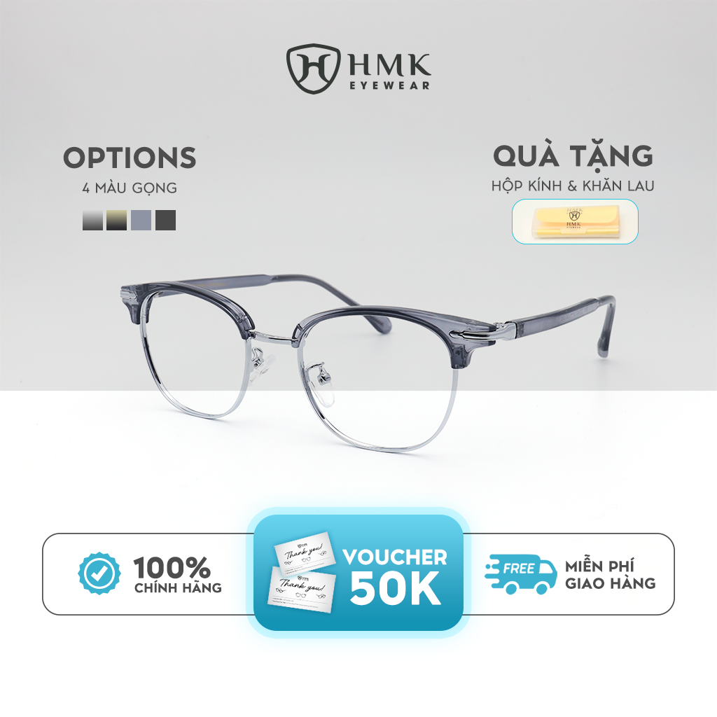 Gọng Kính Cận Nửa Viền Kim Loại HMK Eyewear – NV9889