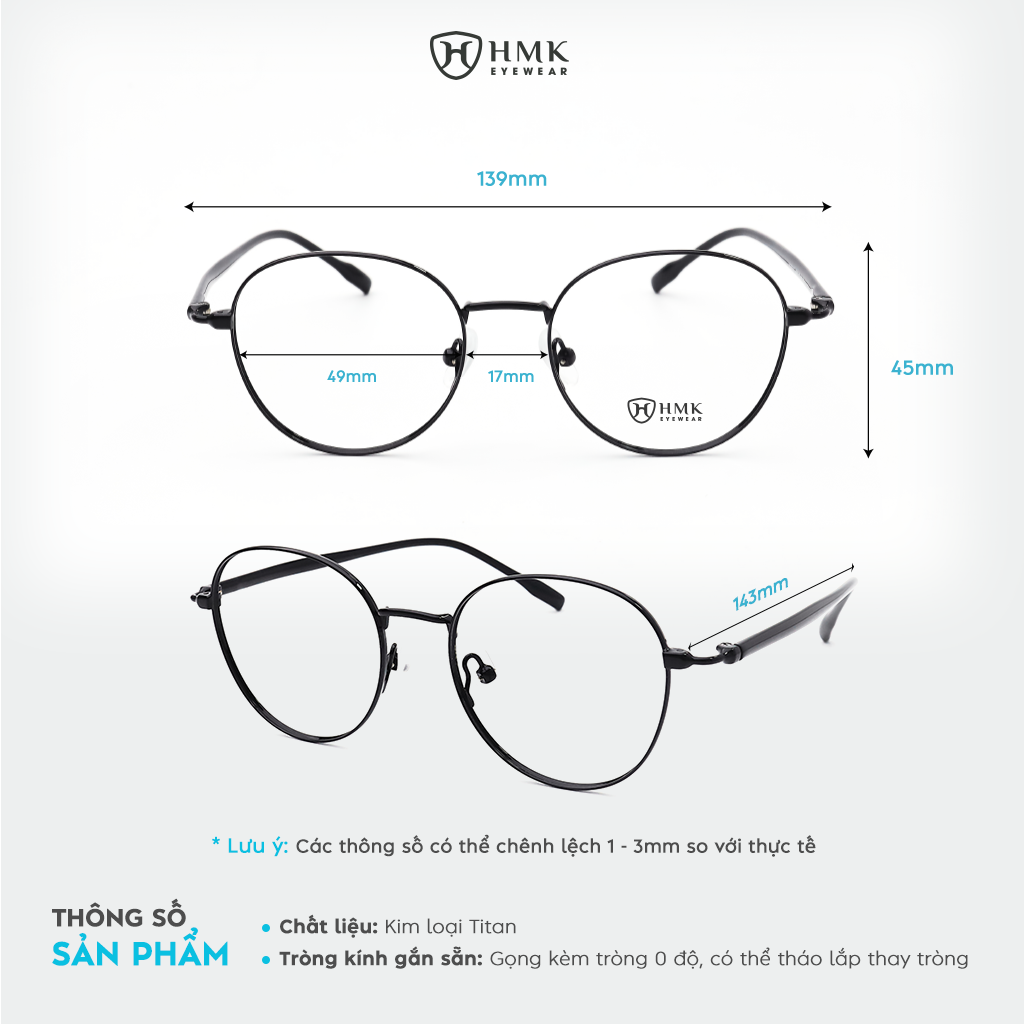 Gọng Kính Kim Loại HMK Eyewear – KL70647