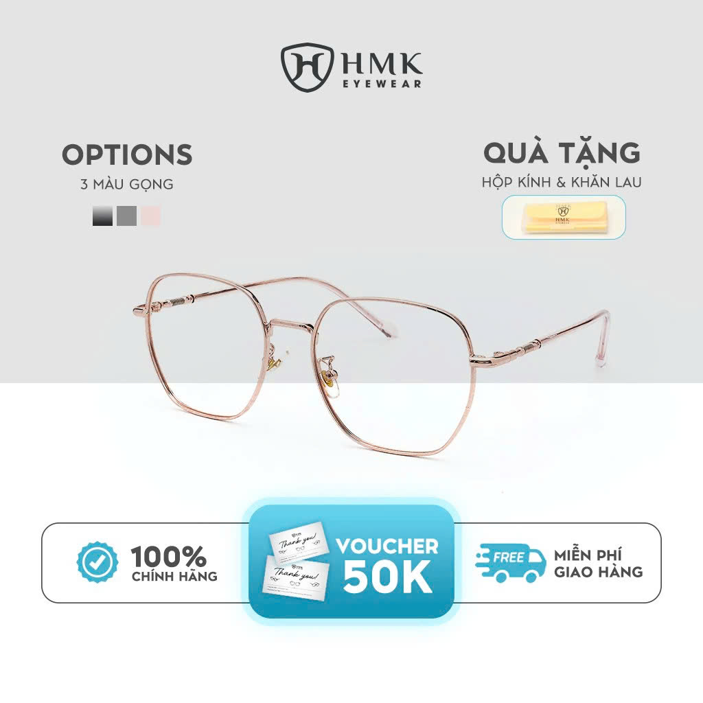 Gọng Kính Chất Liệu Kim Loại Chính Hãng HMK Eyewear Dáng Vuông Thời Trang Sang Trọng – KL69120