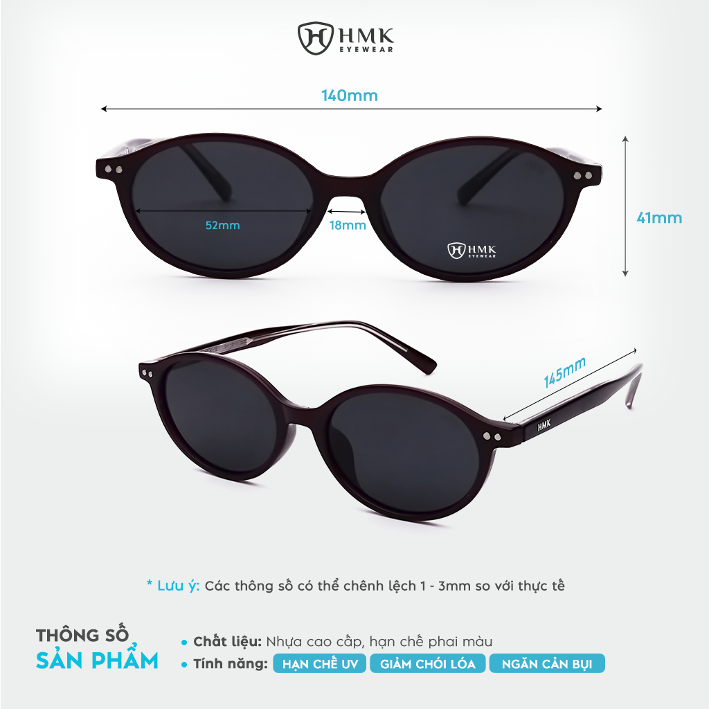 Kính Mát Thời Trang HMK Eyewear Chống Tia UV Bảo Vệ Mắt Toàn Diện – KM2721
