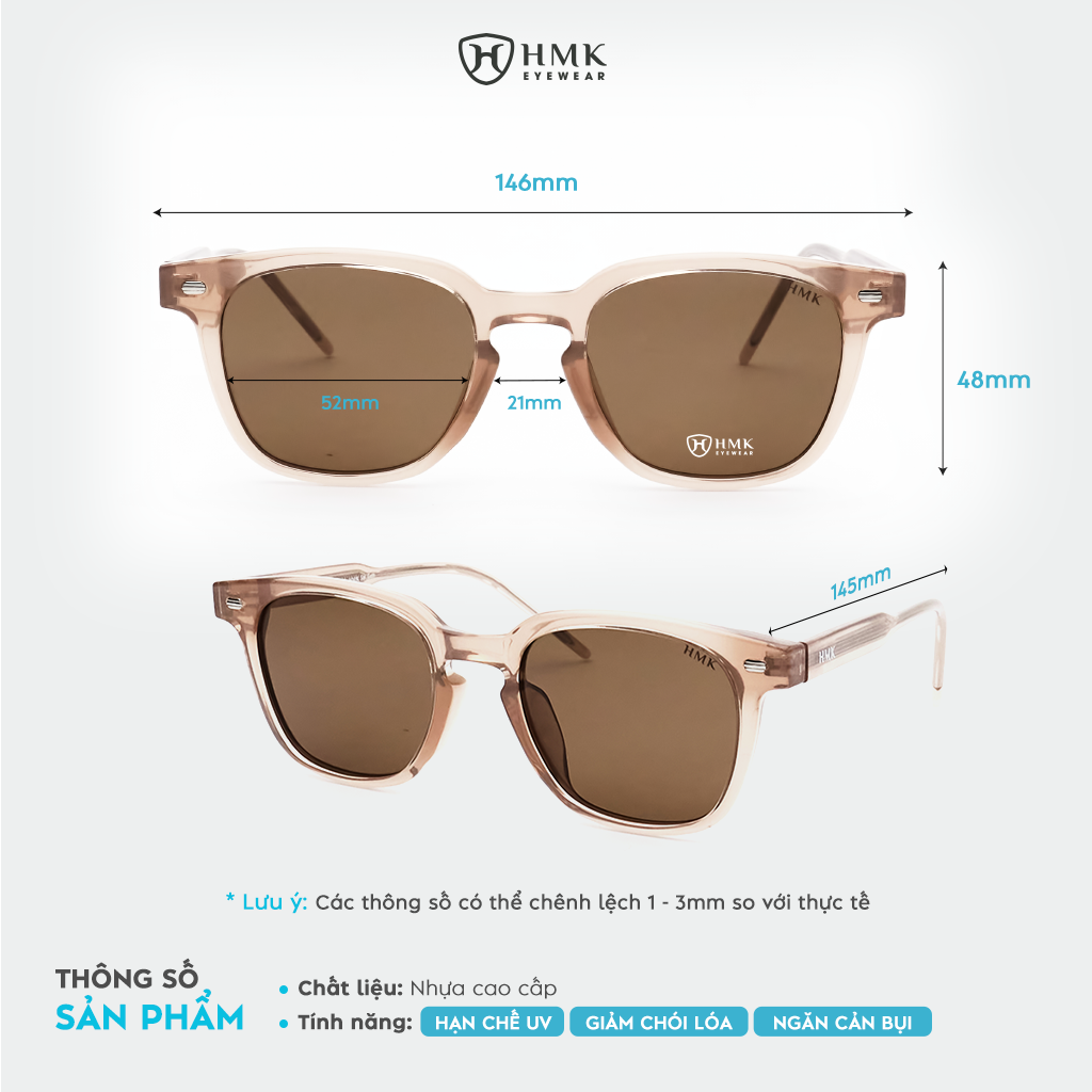Kính Râm Phân Cực HMK Eyewear Thời Trang Nam Nữ Chống Tia UV Hạn Chế Chói – KM9080