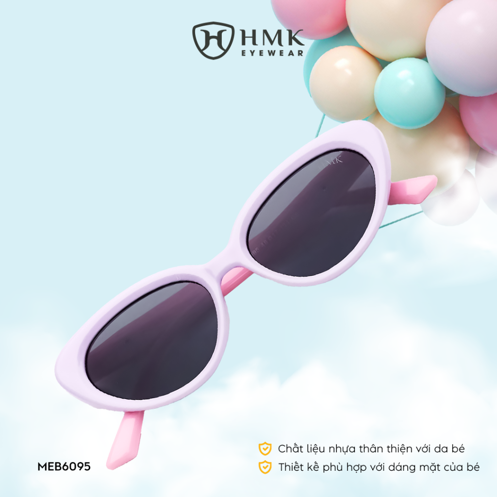 Kính Mát Trẻ Em HMK Eyewear Dáng Mắt Mèo Nhựa An Toàn Cho Bé Chống Tia UV Bảo Vệ Mắt Dễ Thương Đáng Yêu – MEB6095