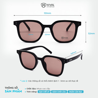 Kính Râm Phụ Kiện Đi Biển HMK Eyewear Dáng Vuông Thời Trang Unisex Chống Tia UV Bảo Vệ Mắt – KM2139