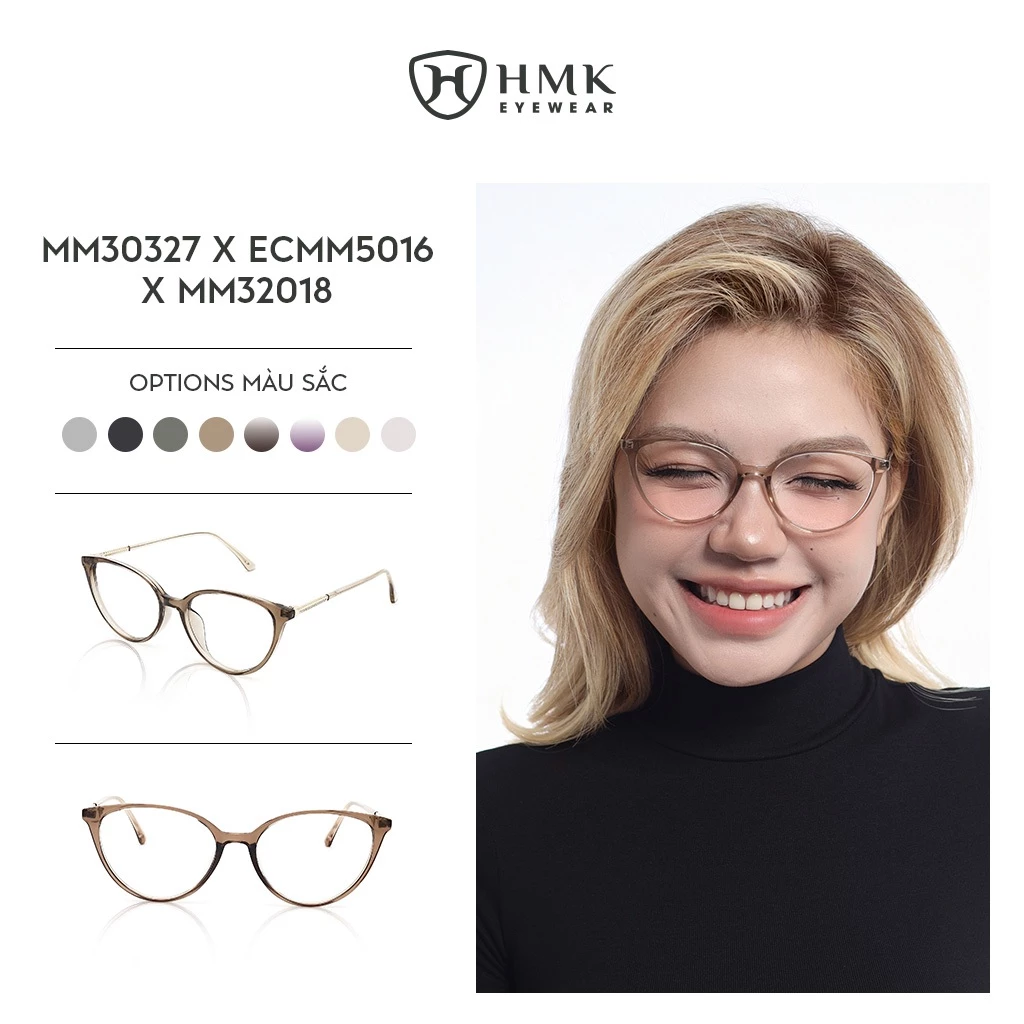 Kính Mắt Mèo Thời Trang HMK Eyewear Kính Mèo Nhựa Dẻo Chắc Chắn Nhiều Màu Cá Tính – MM30327 x ECMM5016 x MM32018