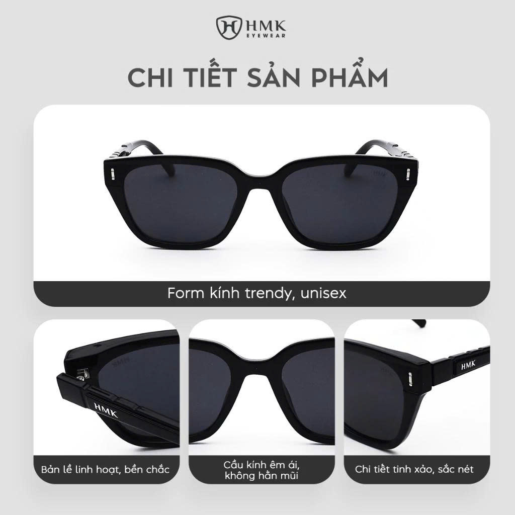 Kính Mát Mắt Mèo Unisex Nam Nữ HMK Eyewear Chống Tia UV Bảo Vệ Mắt Toàn Diện Thời Trang Cá Tính – KM8757
