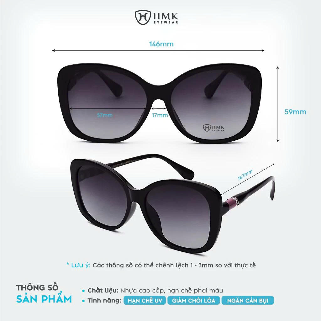 Kính Mát Phân Cực HMK Eyewear Thời Trang Phụ Kiện Đi Du Lịch Chống Tia UV Hạn Chế Chói – KM9074