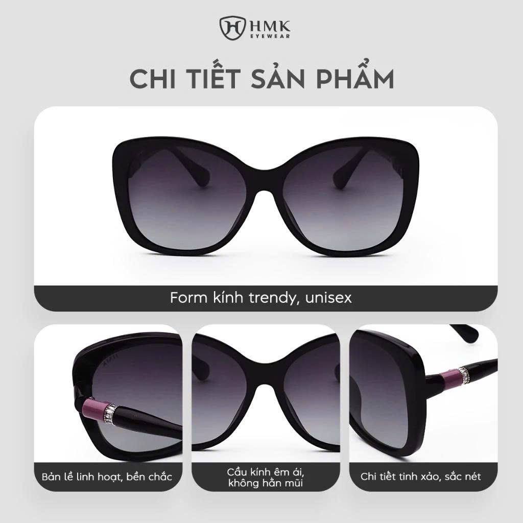 Kính Mát Phân Cực HMK Eyewear Thời Trang Phụ Kiện Đi Du Lịch Chống Tia UV Hạn Chế Chói – KM9074