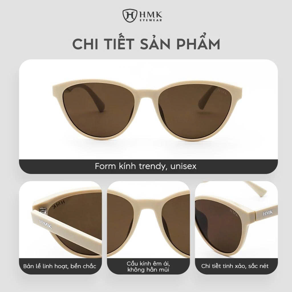 Kính Mát Mắt Mèo Nữ HMK Eyewear Chống Tia UV Tròng Phân Cực Sang Chảnh Phong Cách Thời Thượng – KM9102
