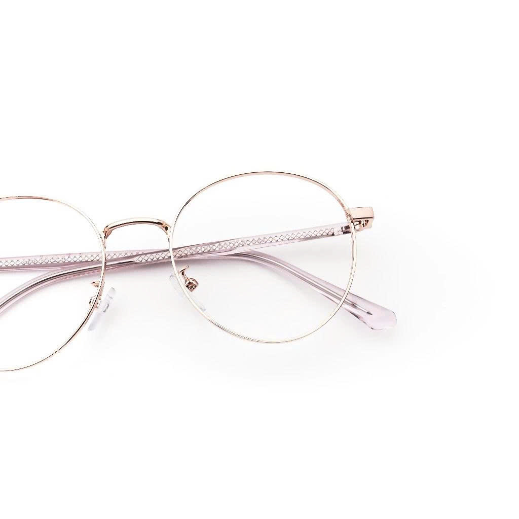 Gọng Kính Cận HMK Eyewear Kim Loại Dáng Tròn Thời Trang Unisex Nam Nữ Mỏng Nhẹ Chắc Chắn – KL24109