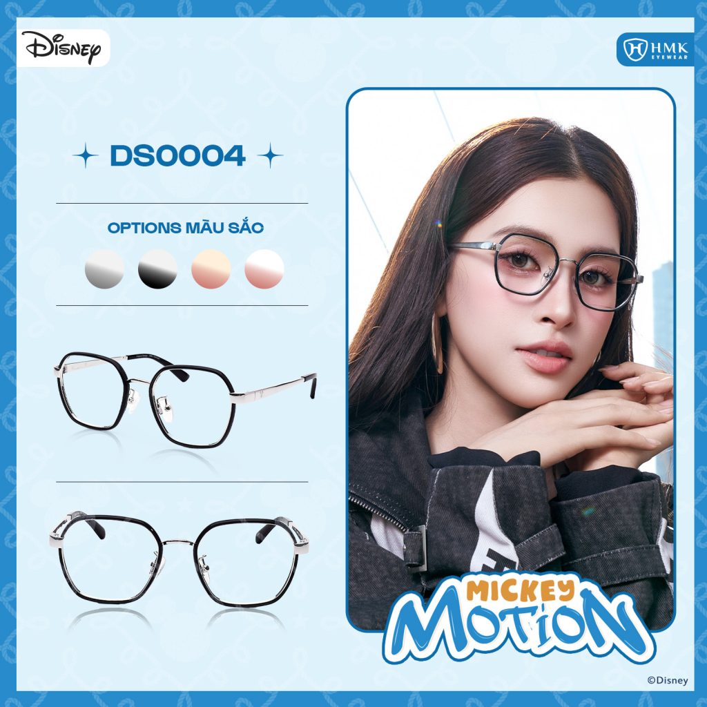 [Mickey Motion Collection] Gọng Đa Giác Thời Trang HMK Eyewear Nhựa Kim Loại Cao Cấp Mickey Motion Collection – DS0004